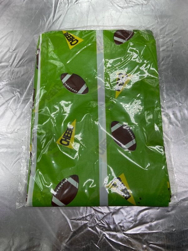 Photo 1 of Green football , cheer party table cloth SEE PHOTO
