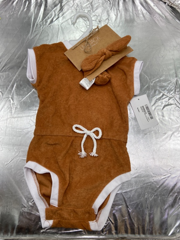 Photo 2 of Lila & Jack 2PC French Terry Romper & Headband Set SIZE 12/18 Months 
