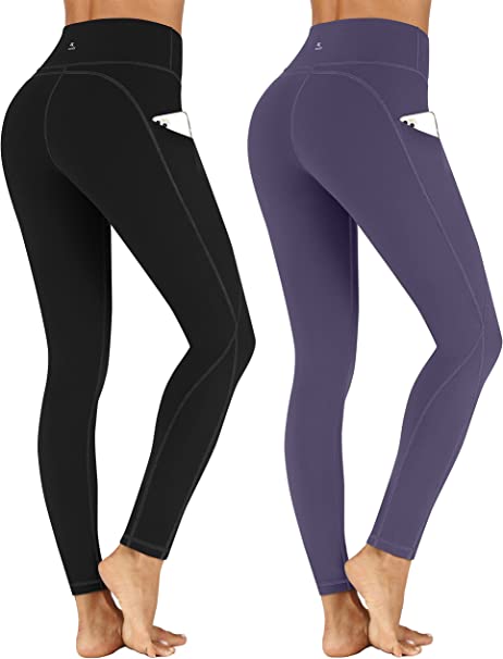 Photo 1 of  High Waisted Leggings Pack Yoga Pants with Pockets for Women Tummy Control Workout Leggings DIFFERENT PURPLE SEE PHOTO
