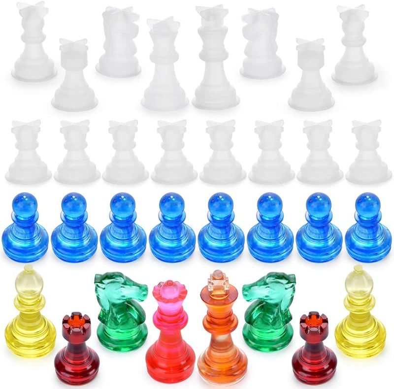 Photo 1 of Chess Mold for Resin 3D Silicone Chess Resin Mold,Chess Crystal Epoxy Casting Molds for DIY Crafts Making, Christmas Gift, Family Party and Outdoor Games
