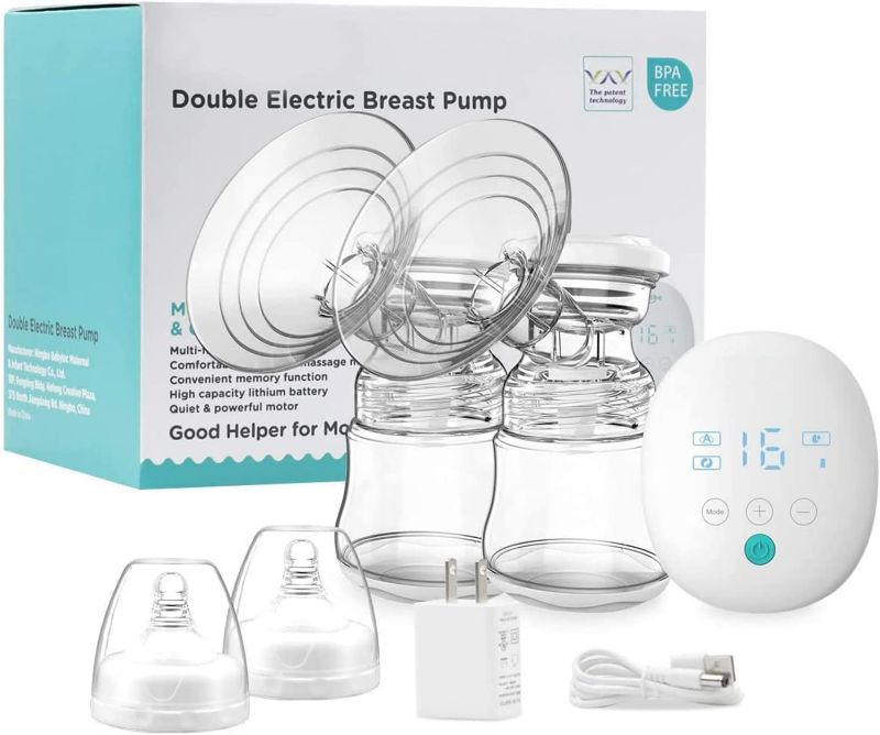 Photo 1 of Double Breast Pump Breast Pump Kit, Quiet & Hygienic, 8 Adjustable Suction Levels & 4 Modes, Perfect Massage and Breastfeeding
