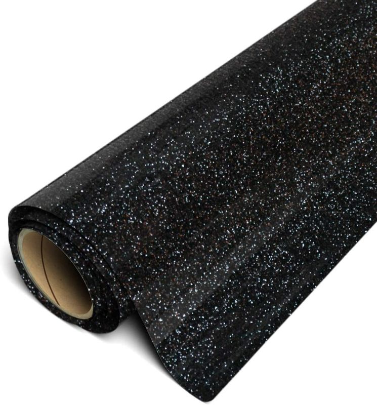 Photo 1 of Siser Glitter HTV 11.8"x5ft Roll - Iron on Heat Transfer Vinyl (Black)
