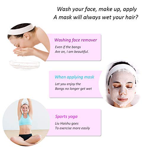 Photo 2 of BUNDLE OF  Facial Spa Headband - Makeup Shower Bath Wrap Sport Headband Terry Cloth Adjustable Stretch Towel with Magic Tape COLOR BLACK AND WHITE CT OF 12
