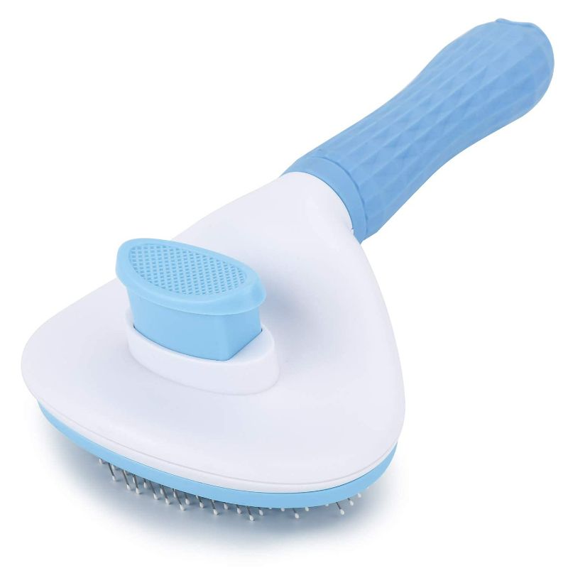 Photo 1 of Self Cleaning Slicker Brush, Dog Cat Bunny Pet Grooming Shedding Brush - Easy to Remove Loose Undercoat, Pet Massaging Tool Suitable for Pets with Long or Short Hair COLOR GREY SEE PHOTO
