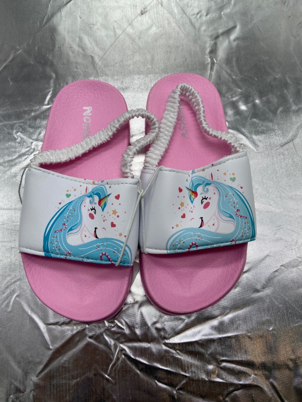 Photo 1 of ToddlerGirls Sandals with Back Strap for Kids Slides Beach Swim Water Shoes UNICORN 
SIZE 26/27