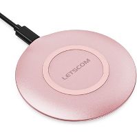 Photo 1 of Letscom Wireless Charger, Qi-Certified 15W Max Fast Wireless Charging Pad, Compatible with Apple, Samsung & LG Phones AC Adapter NOT Included - COLOR ROSE GOLD

