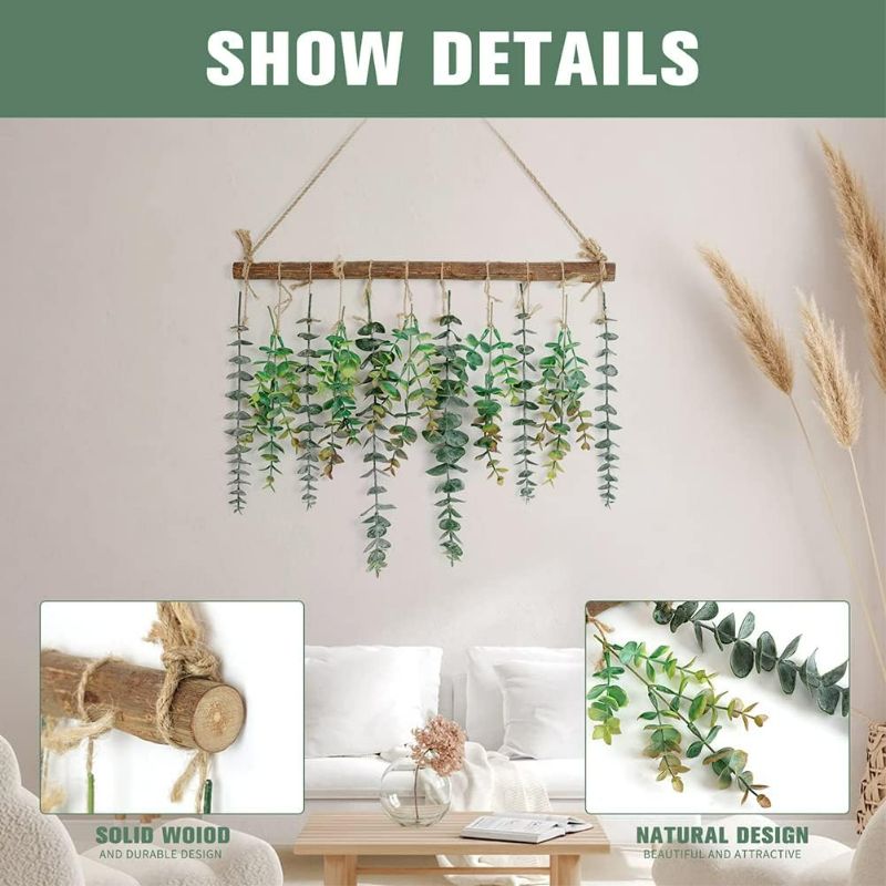 Photo 1 of Bathroom Decor Artificial Eucalyptus Wall Hanging Decor-Fake Eucalyptus Leaves Greenery Farmhouse Rustic Wall Hanging for Wedding?Bedroom?Kitchen?Nursery,Party Boho Home Decorations?Green?

