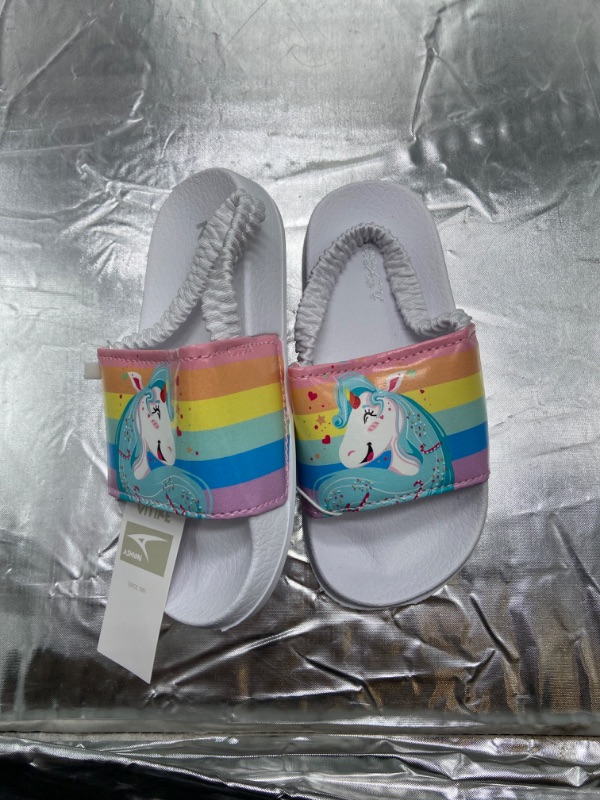 Photo 2 of  Toddler Boys Girls Sandals with Back Strap for Kids Slides Beach Swim Water Shoes UNICORN SEE PHOTO SIZE 26/27
