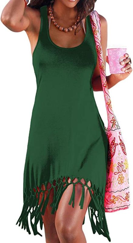 Photo 1 of  Women's Summer Beach Dress Bikini Cover Up Casual Vacation Short Dresses COLOR OLIVE SEE PHOTO SIZE MEDIUM 
