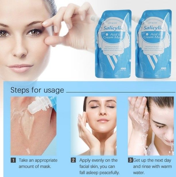 Photo 2 of Salicylic Acid Ice Cream Mask Nourishes and Rejuvenates Skin Moisturizes Refreshes and Cools Shrinks Pores and Supplements Skin With Nutrients New $15.99