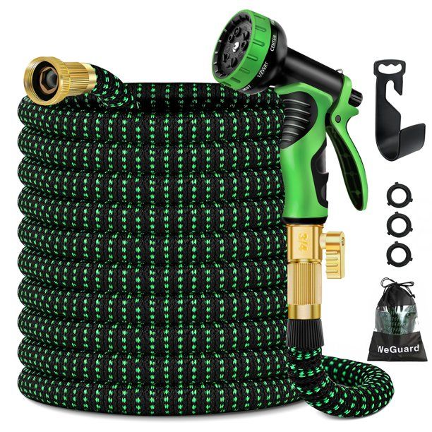 Photo 1 of 50FT Garden Hose Expandable Water Hose with 10 Function Spray Nozzle, Leakproof Expanding Flexible Outdoor Yard Hose with Solid Brass Fittings, Extra Strength 3750D Durable Car Wash Hose Pipe