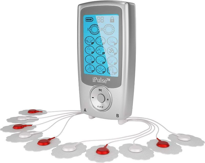 Photo 1 of iPulse Massager TENS EMS Unit, Dual Channel, 12 Therapy Massage Modes with 10 Electric Pads, Rechargeable Electronic Muscle Stimulator for Pain Relief, Arthritis, Muscle Strength & Tired Sore Muscles
