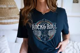 Photo 1 of Rock and Roll Shirt, Vintage T shirt, Guitar Shirt, Vintage Sweatshirt, Guitar T shirt, Music Gift, Music Teacher Gift, Music Tee - Dark Grey, XL
