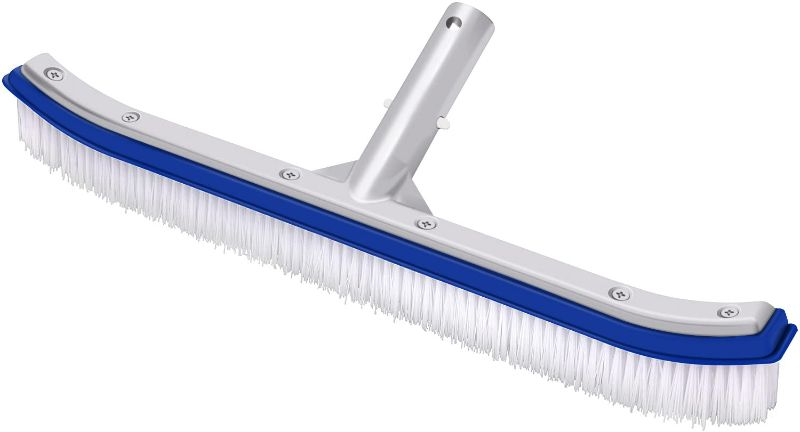 Photo 1 of Swimming Pool Brush, 18'' Brush Head with Aluminum Back and Nylon Bristles for Cleaning Swimming Pool Wall,Tile and Floor,with EZ Clip (Pole not Included)