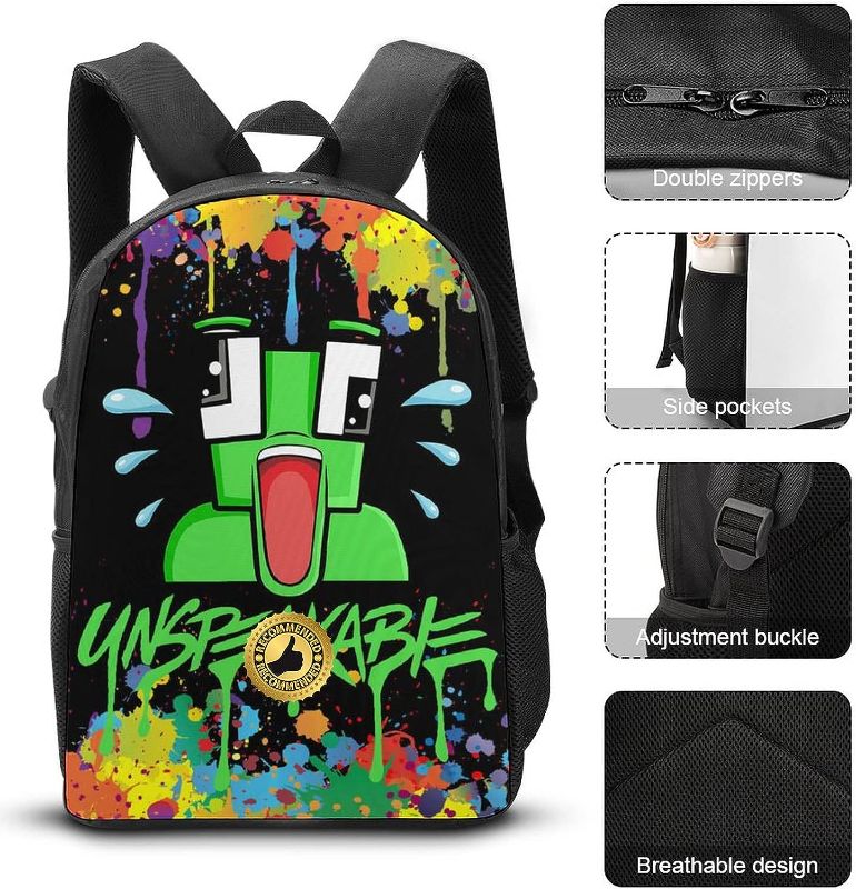 Photo 1 of Unspeakable - Teens 17 Inch Game Cartoon Backpack Travel Backpacks 3D Prints Casual Sports Bag Outdoor Unisex
