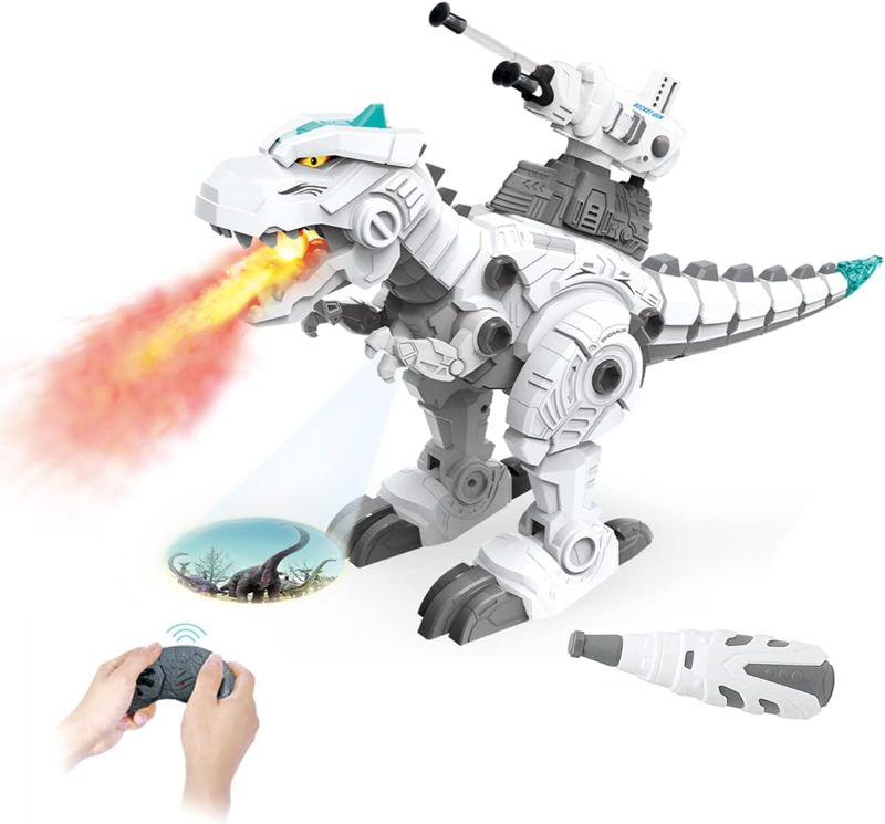 Photo 1 of Kidsonor Kids Remote Control DIY Dinosaur Robot Toy, Disassembly Electric Walking Dinosaur Dragon Robot Toy with Spray Projection Shooting Functions for Kids (Dinosaur)
