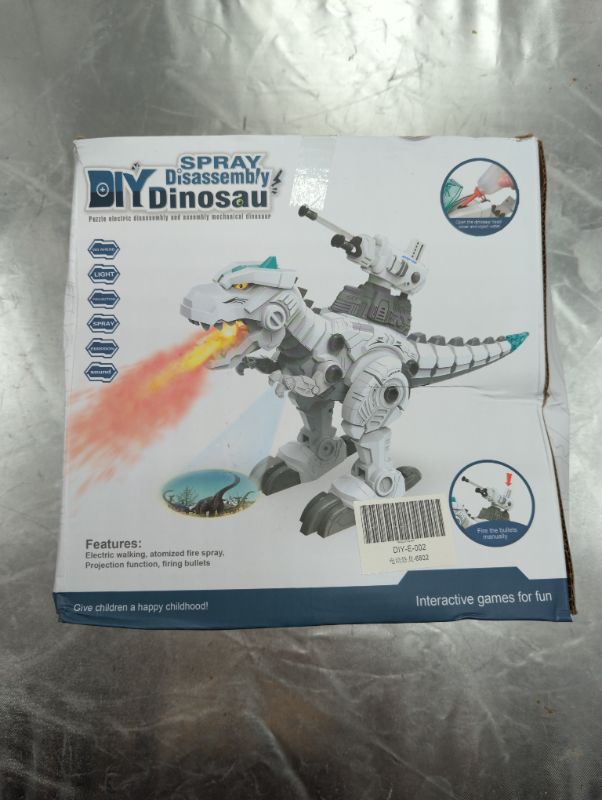 Photo 2 of Kidsonor Kids Remote Control DIY Dinosaur Robot Toy, Disassembly Electric Walking Dinosaur Dragon Robot Toy with Spray Projection Shooting Functions for Kids (Dinosaur)
