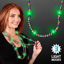 Photo 1 of 2PCS - 32" LED Mardi Gras Bead Necklaces