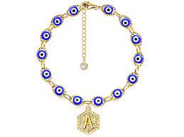 Photo 1 of PANSHI Evil Eye Initial Bracelets | Crystals and Healing Stones Chakra Bracelets for Women Men - Letter P