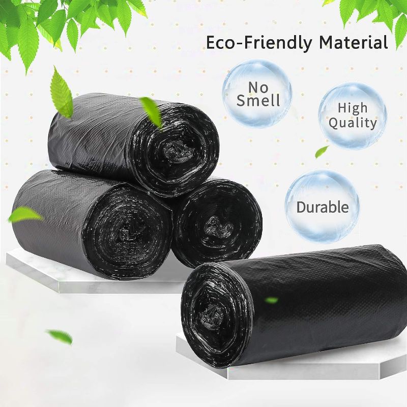Photo 1 of Trash Bags,6 Gallon Garbage Bags, Extra Thick Waste Bags for Bathroom,Kitchen,Bedroom,Unscented, Leak Proof and Tear Resistant,Thick Plastic -Black - 4 Rolls 