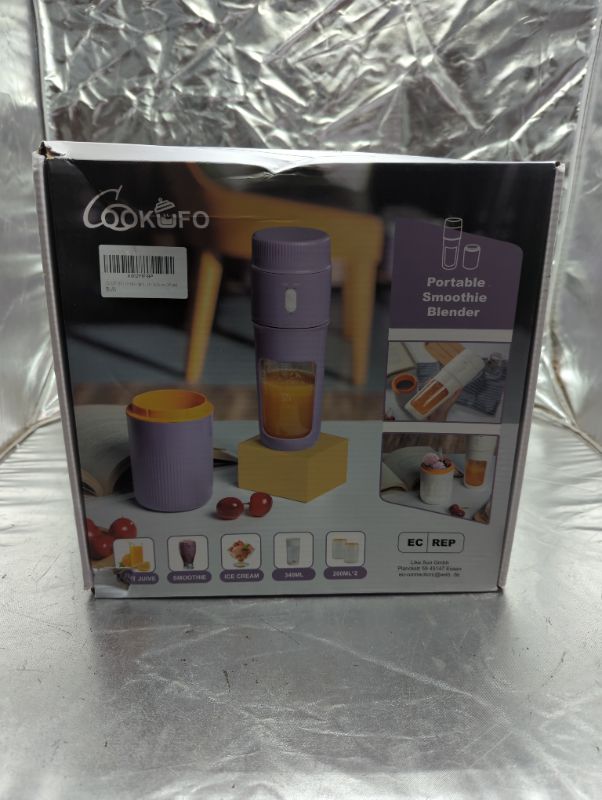 Photo 2 of COOKUFO Ice Cream Maker (Double Chill Cup), 4 in1 Ice Cream Maker Machine, Smoothie Blender, Cold Brew Maker, Juicer, 11.5 OZ Personal Blender With Rechargeable USB+Ice Cream Scoop & Recipe Book, Easy Clean Shakes Blender, Indoor Outdoor Gym Use Baby Food