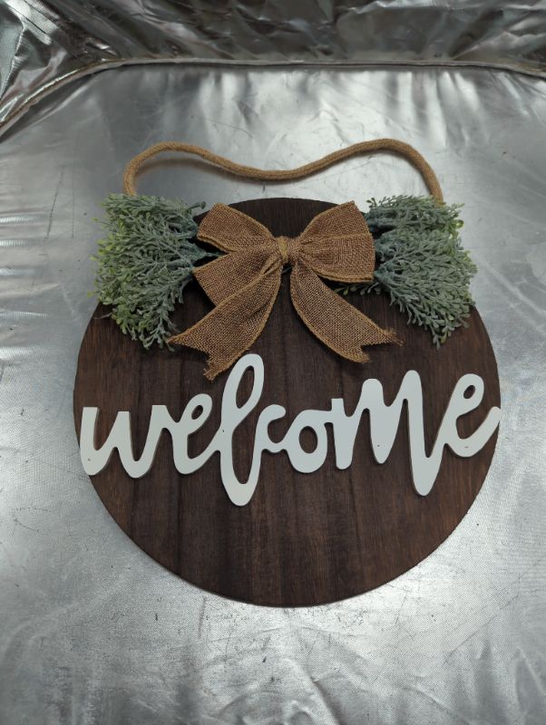 Photo 2 of Welcome Sign For Front Door, Farmhouse Wall Decor Welcome Sign, 12" Wooden Welcome Home Decorations, Outdoor Welcome Signs For Porch, Wreaths For Front Porch Door Wall Hanging by Nidoot(Brown) - see photo for actual sign

