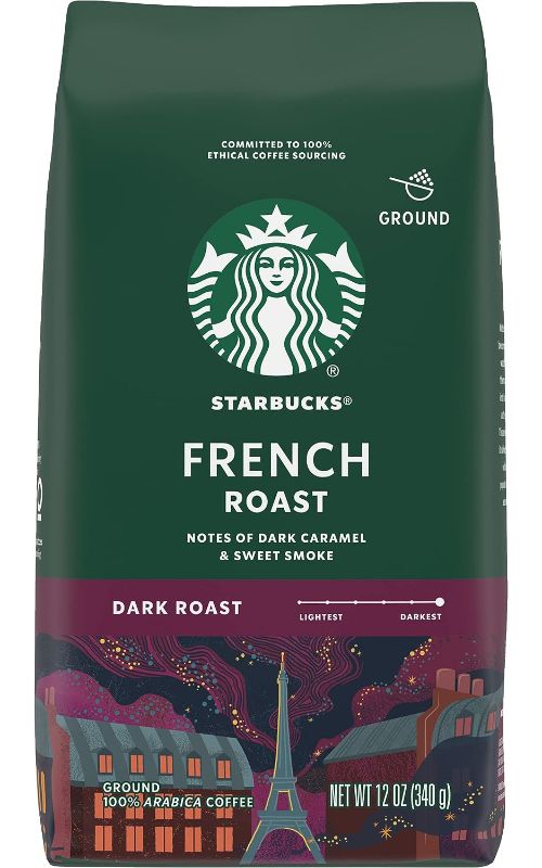 Photo 1 of Starbucks Ground Coffee, French Roast, 12 OZ French Roast 12 Ounce 