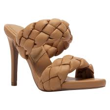 Photo 1 of High Heel Sandals Strappy Braided Platform Shoes - Light Brown - Size 10