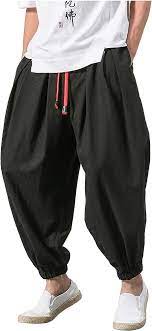 Photo 1 of Men's Hippie Harem Pants - with Comic Design - Black - Size Medium 