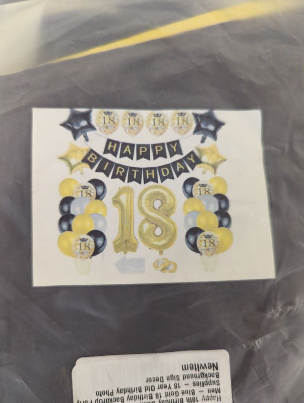 Photo 2 of 18th Birthday Black & Gold Birthday Decoration - Helium, Latex & Paper Confetti Balloons
