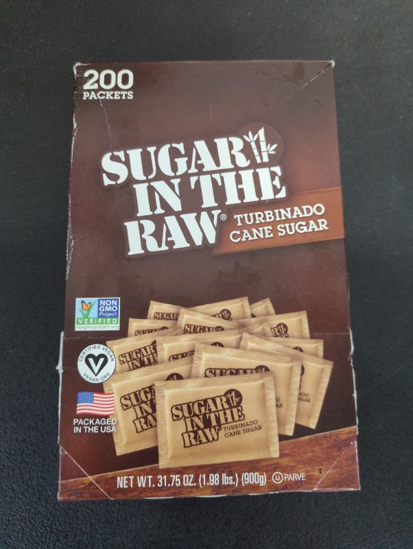 Photo 2 of Sugar In The Raw Granulated Turbinado Cane Sugar On The Go Packet, Pure Natural Sweetener, Hot & Cold Drinks, Coffee, Cooking, Baking, Vegan, Gluten-Free, Non-GMO, 200 Count Packets (1-Pack) Packets 200 Count (Pack of 1)