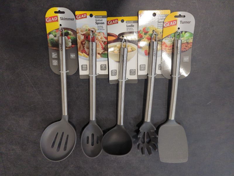 Photo 2 of GLAD - 5pcs Silicone Kitchen Cooking Utensils - Variety, see photos