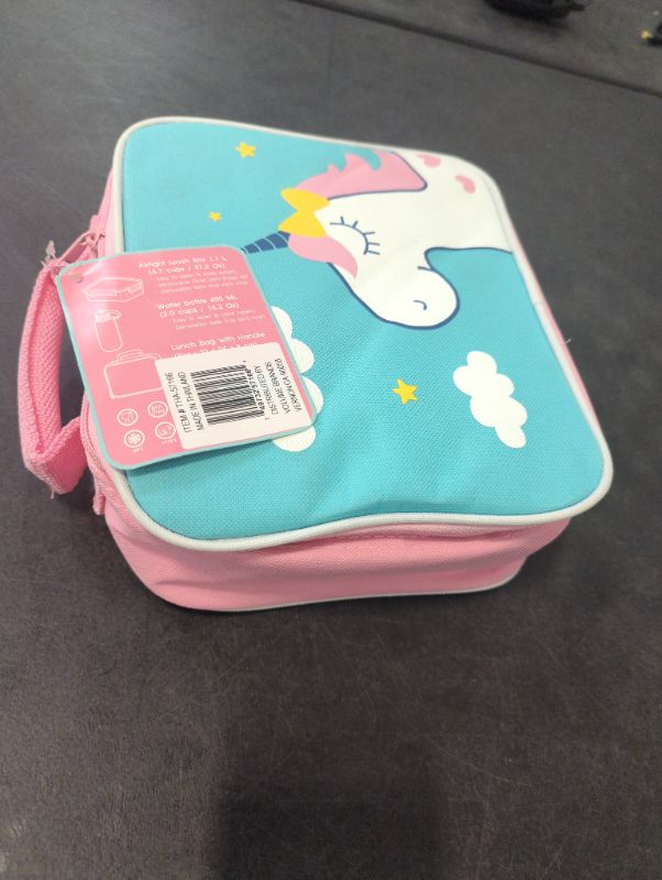 Photo 4 of Clip Pac - Unicorn Lunch Set - Airtight Lunch Box, Water Bottle, Lunch Bag w/Handle
