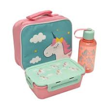 Photo 1 of Clip Pac - Unicorn Lunch Set - Airtight Lunch Box, Water Bottle, Lunch Bag w/Handle