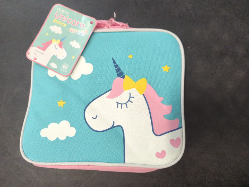 Photo 2 of Clip Pac - Unicorn Lunch Set - Airtight Lunch Box, Water Bottle, Lunch Bag w/Handle