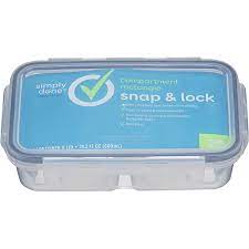 Photo 1 of Simply Done - Compartment Rectangle Snap & Lock Container w/Lid - 2pcs