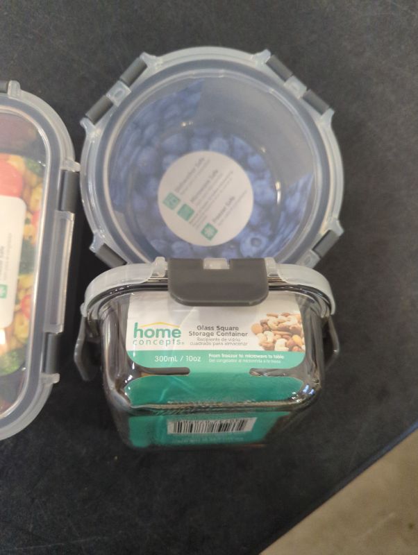 Photo 3 of Home Concepts - Glass Storage Container w/Snap Lock Lids - 3pcs + 3 Lids