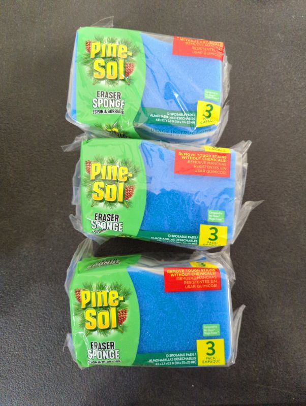 Photo 2 of Pine Sol - Three 3-Pack Eraser Sponges + 2 Extra Large Non-Scratch Bone Sponge
