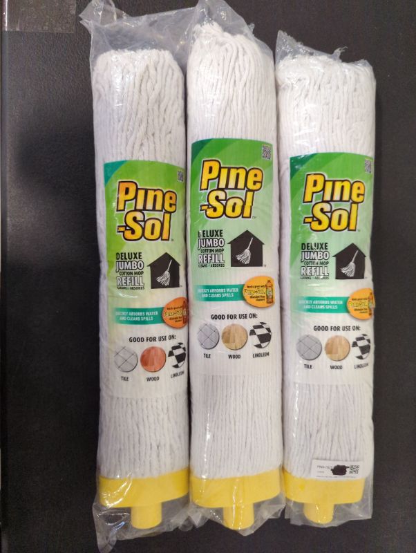 Photo 1 of 3 Pack - Pine Sol Deluxe Jumbo Cotton Mop Refill