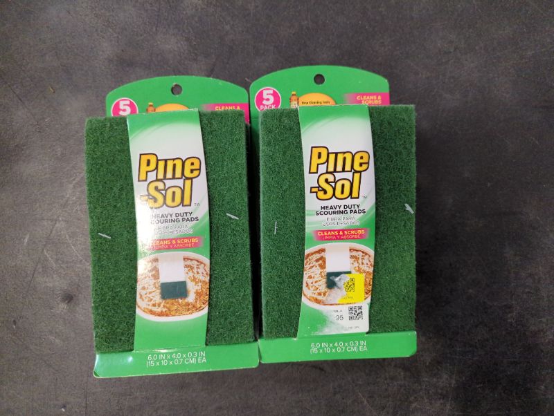 Photo 2 of Pine-Sol Heavy Duty Scouring Pads - Household Scrubbing Tool for Cleaning Tough Messes, Grills, and Oven Racks - 5 Pack - 2 Packs/5 Per Pack