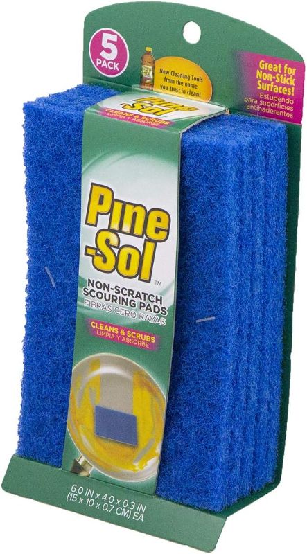 Photo 1 of Pine-Sol Non Scratch Scouring Pads - Household Scrubbing Tool for Cleaning Nonstick Cookware and Surfaces - 5 Pack - 3 Packs/5 Per Pack