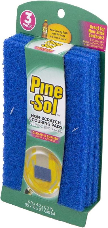Photo 1 of Pine-Sol NON-SCRATCH, MULTI-PURPOSE SCOURING PAD + Pine-Sol Non Scratch Scouring Pads - Household Scrubbing Tool for Cleaning Nonstick Cookware and Surfaces - 3 Pack
