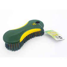 Photo 1 of Pack of 3 - Pine-Sol Heavy Duty Scrub Brush – Multipurpose Cleaning Tool for Floors, Tubs, Sinks | Soft Comfort Grip with Flexible Stiff Bristles, Yellow, Green - Medium/Small Sizes