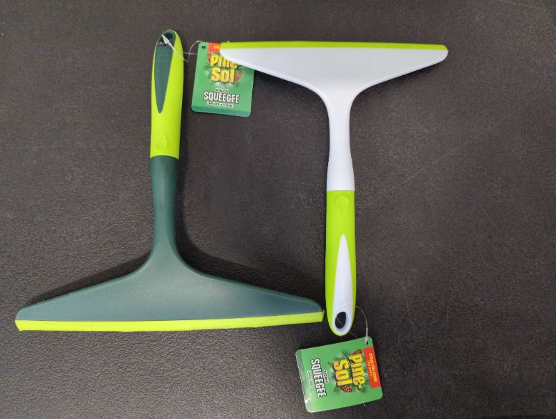 Photo 3 of Pine-Sol Durable Plastic Squeegee – All-Purpose Cleaning Tool | Streak-Free Drying - 2 Pack, 1 Window Squeegee + 1 Shower Squeegee (Green, White) - see photos, stock image to show style