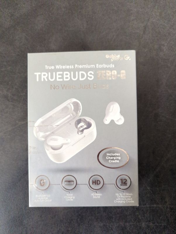Photo 2 of Gabba Goods Wireless Earbuds: Pristine Sound, Bluetooth 5.0, Compact Charge Case, Sweat-Proof, Noise-Cancel, On-Ear Controls for Sports & Daily Use WHITE