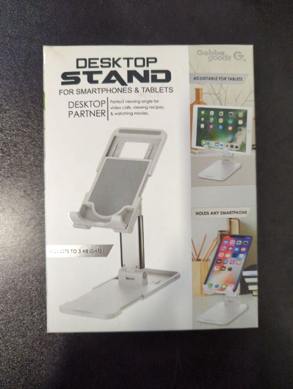 Photo 3 of Desktop Stand for Smart Phones & Tablets Adjustable Stand - White