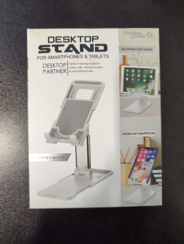 Photo 2 of Desktop Stand for Smart Phones & Tablets Adjustable Stand - White