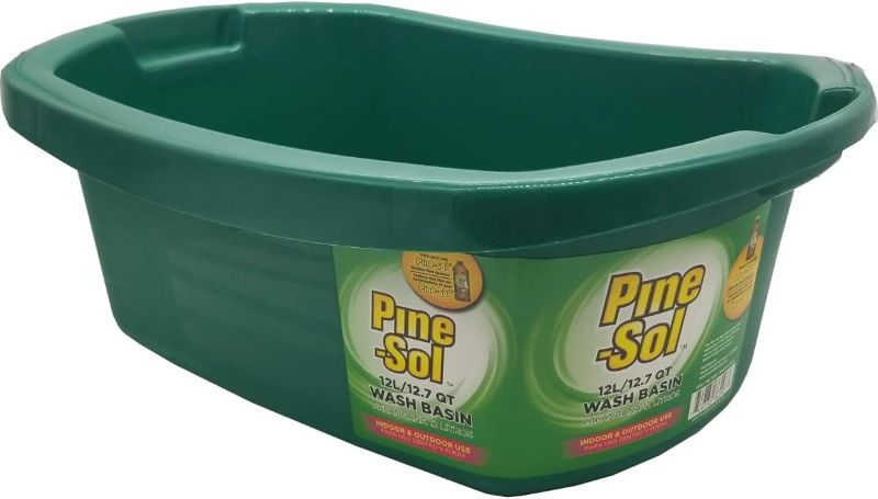 Photo 1 of 2 Pack - Pine-Sol Plastic Basin, 12L (3 Gallons) | Indoor & Outdoor Use | Fits Inside Most Sinks | Heavy Duty Multi-Purpose Washing Bin, Green