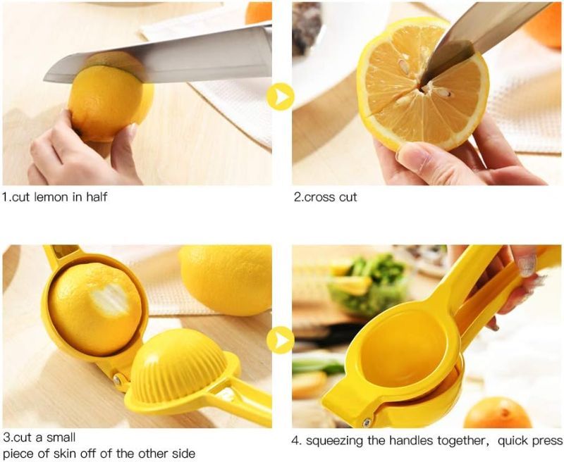 Photo 2 of GLAD - Manual Juicer Citrus Lemon Squeezer, Fruit Juicer Lime Press Metal, Professional Hand Juicer Kitchen Tool(Yellow) - 2 PACK