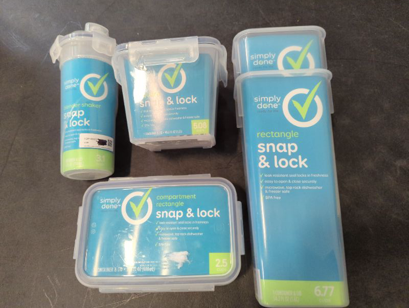 Photo 1 of Simply Done - Snap & Lock Set Containers - Variety - 5 Containers